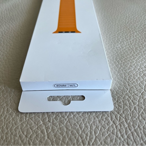 NWT - Apple Watch Band 40mm Leather Link Magnetic Closure California Poppy - Picture 2 of 8